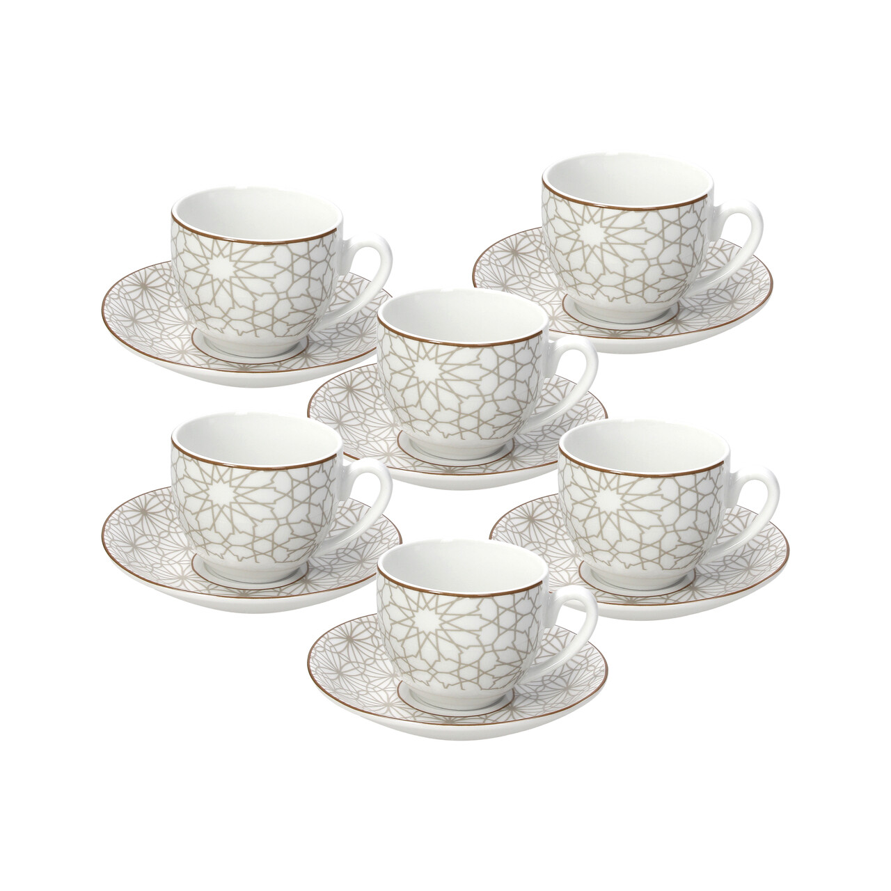 Set 6 cesti de cafea cu farfurie Madison Habana, Tognana, 120 ml, portelan, multicolor - imagine 3